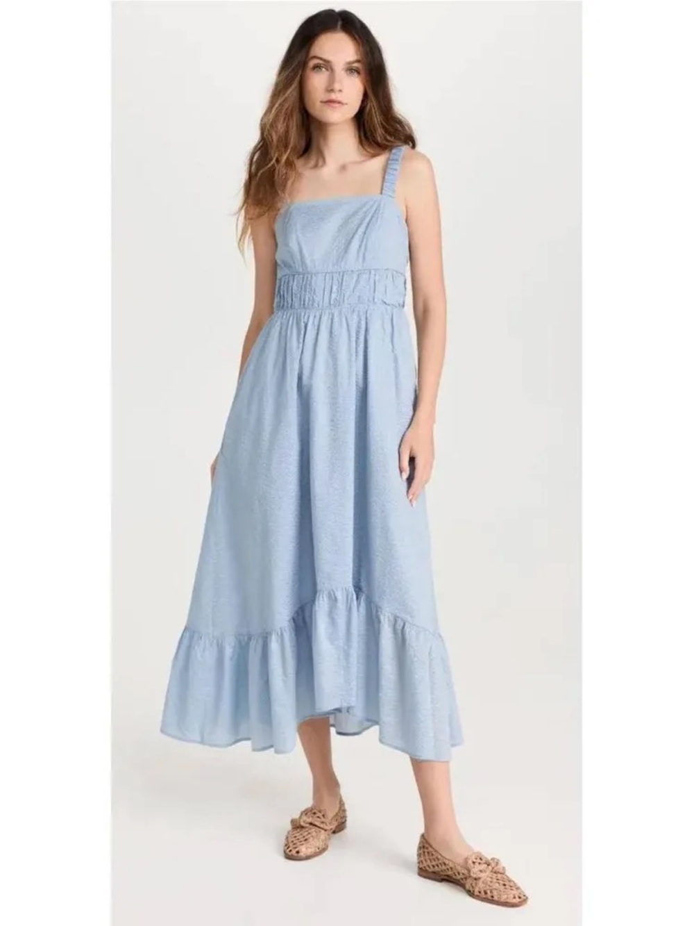AYR The Happy Hour Blue Seersucker Sundress - XS